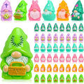 60 Pcs Easter Mini Gnomes Figures Tiny Fairy Resin Gnomes Figurines to Hide Easter Carrot Bunny Ear Basket Eggshell Eggs Element Miniature Gnomes Statues for Party Favors Tiered Tray Garden Decor