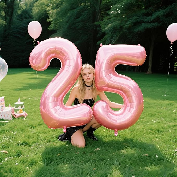 40 Inch Pearlescent Pink Balloon Number 5 Balloon Jumbo Mylar Foil Helium Balloon for 15 25 35 50 Big Giant Jumbo Huge Foil Mylar Balloons 55th 65th Birthday Balloons Men Women Party Decorations
