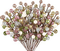 HOHOTIME 24 Pack Artificial Berry Stems Branches, Christmas Faux Holly Berries Branches Ornaments for Christmas Tree Wreath DIY Craft Decorations Holiday Home Decor