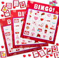 JOYIN Valentines Day Bingo Game Cards (5x5) – 28 Players for Kids Party Gift, School Classroom Love Supplies, Family Entertainment Activities