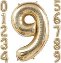 Champagne Gold 9 Balloon,40 Inch Light Gold Number 9 Balloon Big Foil Mylar Helium 9 Balloon for Birthday Party