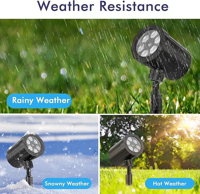 Christmas Projector Lights Outdoor, GUSODOR Dynamic Snowflake Projector IP65 Waterproof Snow Projection Lights for Indoor Outdoor Christmas Decoration, Holiday, Wedding, Yard Decor