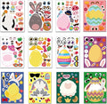 24 Sheets Easter Stickers Make a Face Stickers for Kids DIY Easter Egg Bunny Sticker Sheet for Boys Girls Children Easter Party Supplies Exchange Gifts