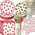 Ceenna 452 Pcs Watermelon Birthday Party Supplies for 50 Guests, Cute Fruit Paper Plates Napkins Cups Tablecloth Cutlery Straw Disposable Tableware for Summer Birthday Baby Shower Party Decoration