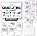 20PCS Graduation Candy Buffet Labels, 1 Colorful Candy Buffet Table Sign with Stand, Catering Supplies Display for Graduation Decorations Class of 2026 -A03