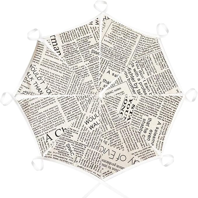 46Ft Vintage Newspaper Burlap Banner Newspaper Burlap Triangle Pennant Flag Linen Bunting Garland Streamers for Vintage Book Birthday Wedding Old News Baby Shower Engagement Library Party Decorations