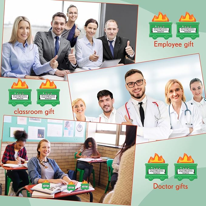 10 Pcs Dumpster Stress Balls Funny Motivational Stress Relief Balls Inspirational Emotional Relief Squeeze Fidget Toys for Social Worker Nurse Employee Coworker Volunteer Teacher Team Gift