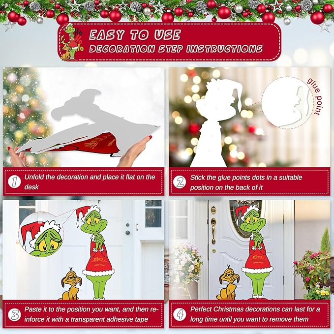 Large Funny Christmas Decorations, Christmas Classic Cardboard Cutouts for Xmas Wall Door Tree Porch Window Decor (Style1)