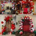 Leesoot Christmas Balloons Arch Decorations 113pcs Red Green White Balloons for Party Gift Star Candy Cane Balloons Indoor Outdoor Decor Christmas Balloon Garland Arch Kit