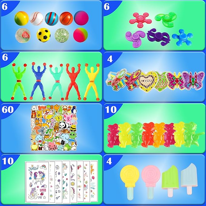 148 Pcs Party Favors for Kids 4-8-12 Assortment Fidget Toy, Easter Egg Fillers, Treasure Box Toys for Classroom Prizes, Carnival Prizes, Goodie Bags Stuffers Pinata Fillers