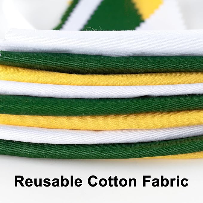 GCQQ 39Ft Yellow Green White Banner - 42PCS Cotton Pennant Banner Flags Spring Summer Triangle Golf Wall Banners for Football Banquets Birthday Wedding Tea Party Outdoor Patio Graduation Decoration