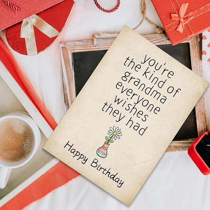 Funny Get Old Birthday Card for Grandma Nana, Humorous Grandma Birthday Card&Gift from Grandson Granddaughter, Cute Bday Gift for Grandmother Her