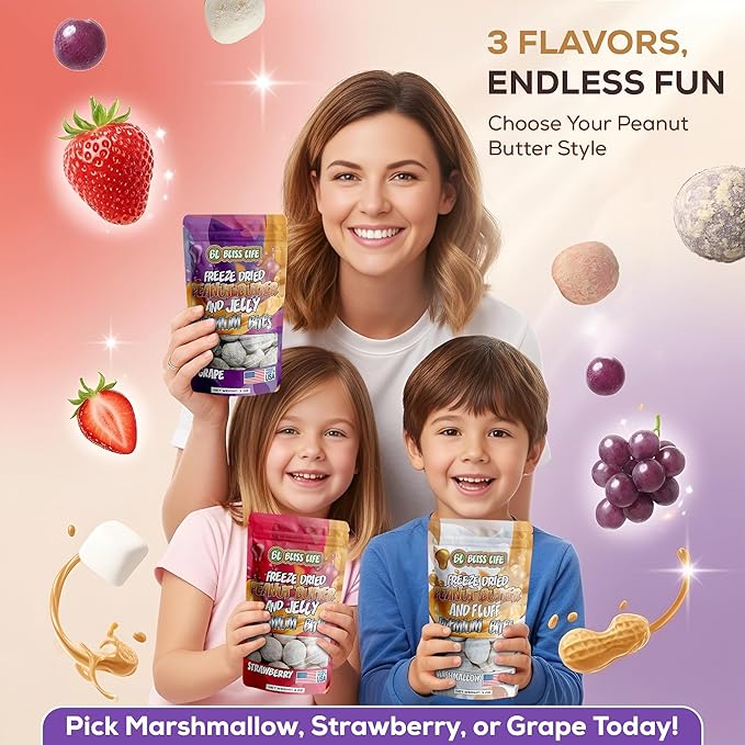 Freeze Dried PB&J Grape Candy Exotic new TikTok Trend Unique Novelty Snack that Melts in your Mouth 2oz