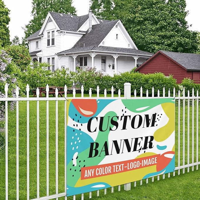Custom Banner Sign Custom Signs For Business Add Your Own Design Here Customized Birthday Banner Design Party/Birthday Banners Indoor/Outdoor 47x71IN