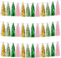 BEISHIDA 3 Packs Green Gold Pink Metallic Foil Fringe Tassel Garland Banner Streamers for Birthday Wedding St. Patrick's Day Bridal/Baby Shower Engagement Bachelorette Mother's Day Party Decoration