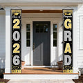 OHOME Graduation Decorations 2026 - Black Gold Congrats Grad Porch Banner for Graduation Party Decorations - Class of 2026 - Party Favors Supplies Backdrop Yard Signs Decor (Black)