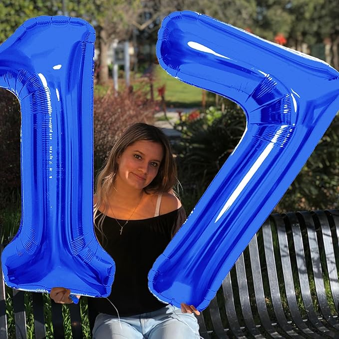 Number Balloons Navy Blue Balloons - Giant Number 10 Balloon, 10 20 30 40 50 Numbers Balloon Birthday Decorations, Blue Party Supplies for Boy Men