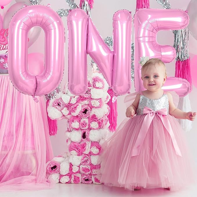 40 Inch Pink Letter Balloons, Giant Light Pink Letter W Balloon, Single Alphabet W Balloon, Pastel Foil Name Balloons for Girls Women Birthday Princess Anniversary Graduation Decoration