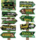 20 Pieces Reptile Birthday Party Decorations Welcome to Reptile Party Directional Signs Swamp Lizard Snake Alligator Reptile Birthday Party Supplies Wall Door Porch Yard Sign