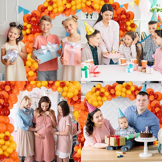 Red Yellow Orange Balloon Garland Arch Kit, Fire-men Fire-fighter Balloons Arch, Red Yellow Orange Latex Party Balloons for Fire Theme Birthday Birthday Party Baby Shower Wedding Decorations