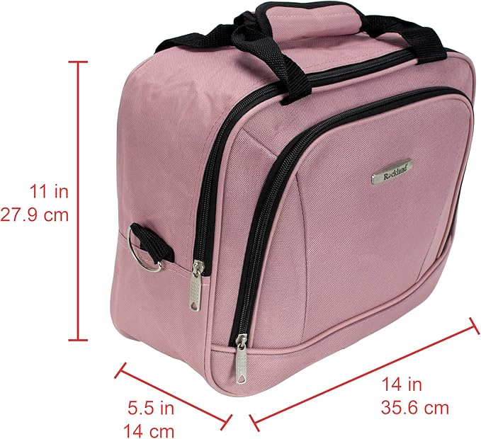 Rockland London Hardside 2 Piece Spinner Wheel Luggage Set, Carry-On 20" and Tote 14", Pink