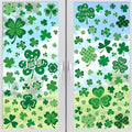 120 PCS St Patricks Day Decorations, 4 Sheets St Patricks Day Window Clings with Polka Dots Stripes Plaid Patterns, Double-Sided Green Party Decorations, Shamrock Window Clings for Home Decor