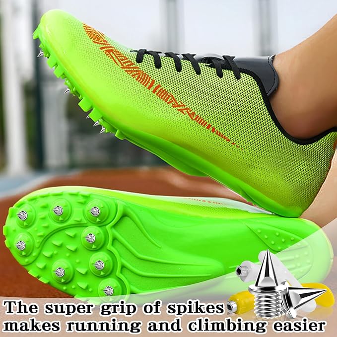 1/4 Inch Track Spikes, Stainless Steel Track and Cross Country Spikes with Spike Wrench, Replacement Spikes for Sprint Sports Short Running Climbing Track Shoes