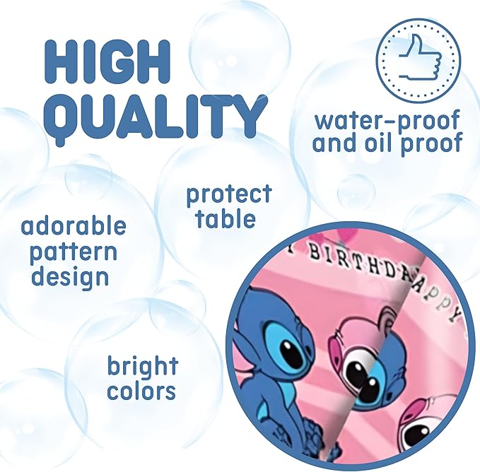 BELMAKS 2 PCS Party Tablecloth 70" x 42" Birthday Girl Pink Tablecloth Baby Shower Decorations for Girl Pink Birthday Decorations Tablecovers for Party