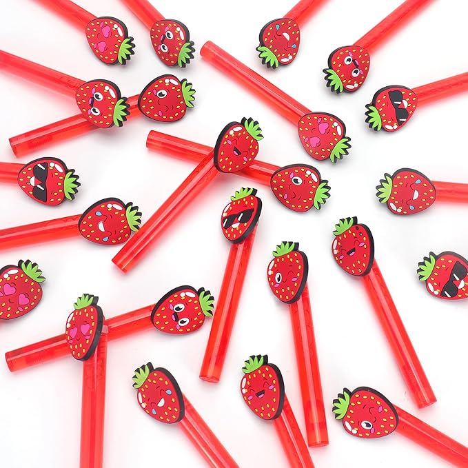 24Pcs Strawberry Bubble Wands for Berry First Party Favors Supplies Decorations, Strawberry Pinata Goodie Bag Stuffers & Classroom Prizes