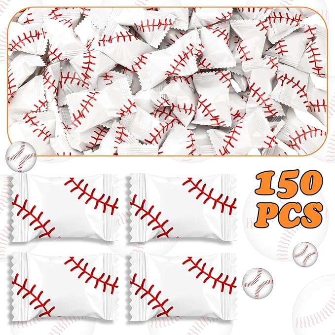 Naucoos Baseball Sports Candy, 26.5 oz. Bag - 150 Sports Candy for Team Gifts Party Supplies - Team Treats for Baseball Goodie Bags Stuffer, Individually Wrapped