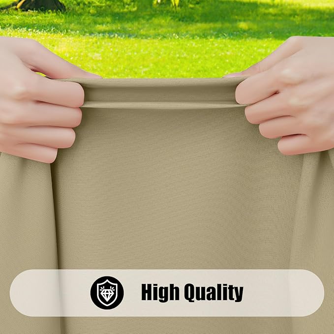 Smiry 2 Pack Rectangle Picnic Table Cloth, Waterproof Elastic Fitted Tablecloths, Washable Polyester Rectangular Patio Table Cover for Camping, Indoor and Outdoor (Taupe, 30"x96")