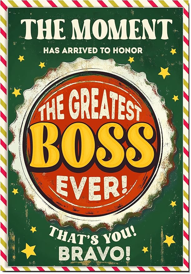 Boss Birthday Card, Birthday Card for Boss with Seal and Envelope, Bosses Birthday Gifts
