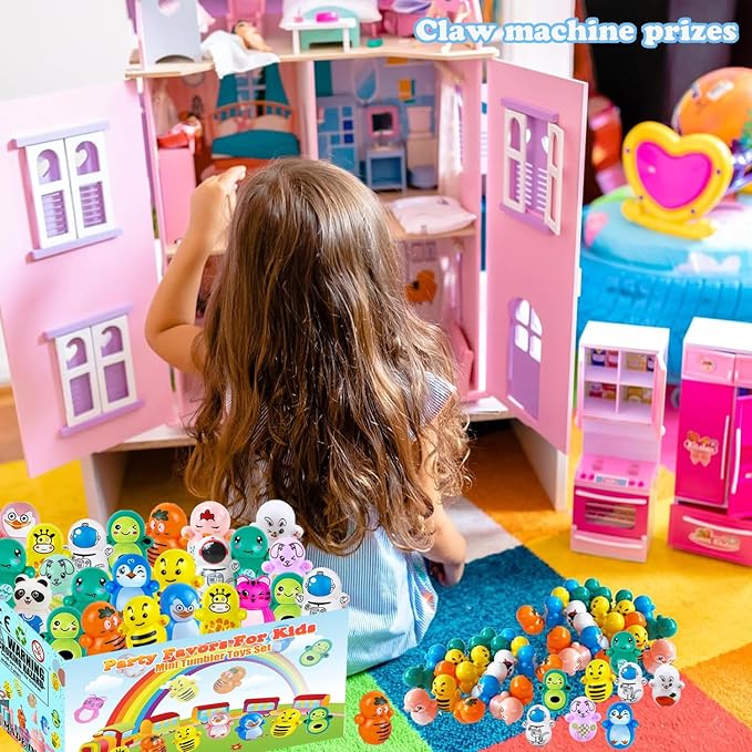 100PCS Mini Tumbler Toys Party Faovrs Pinata Goodie Bag Stuffer Fillers for Kids, Treasure Box Toys for Classroom Preschool Kindergarten Graduation End of the Year School Students Prizes