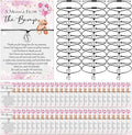 Thyle 50 Set Pink Bear Baby Shower Favors for Guests Adjustable Bracelets with Message from the Bump Card Footprints Charm Baby Shower Bracelets for Gender Reveal Thank You Gifts