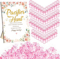 Thyle 51 Pcs Flower Pacifier Hunt Baby Shower Games Floral Theme Baby Shower Game Decoration Include Hunt Sign and 50 Acrylic Pacifiers Gift Sets for Gender Reveal Newborn Announcement Party Decor