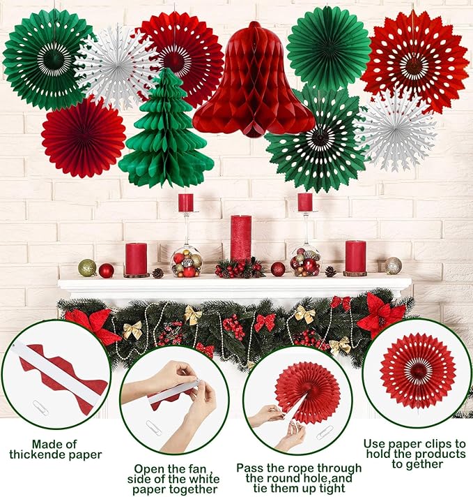 Christmas Party Decorations Christmas Decoration Set, Merry Christmas Banner, Paper Christmas Hanging Decorations - Christmas Party Decorations - Christmas Decorations Indoor Home Decor