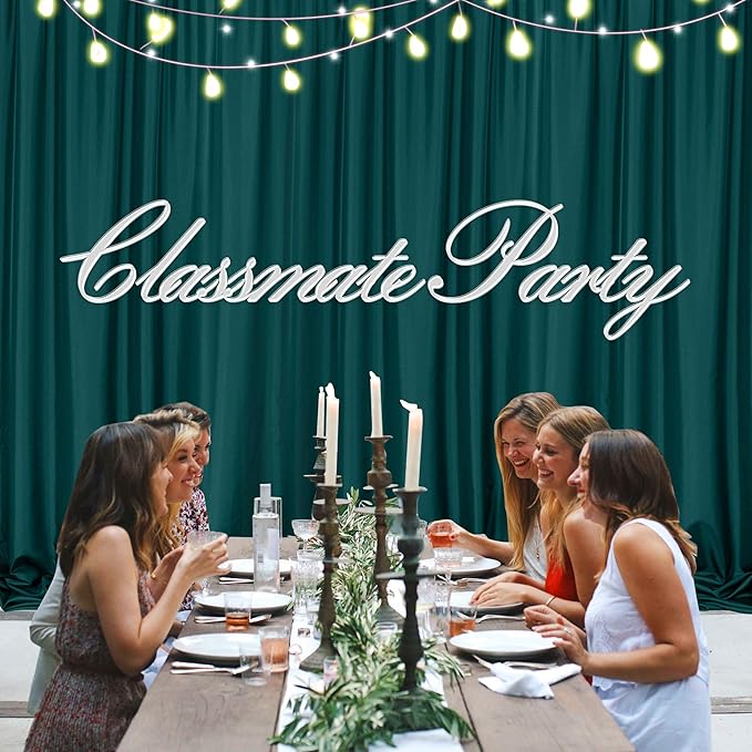 MEETSKY 10ft x 8ft Hunter Green Backdrop Curtains for Parties Christmas Wedding Curtain Rod Pocket Dark Green Photo Backdrop Sliding Drapes Backdrop Curtains for Photography, 5ft x 8ft, 2 Panels