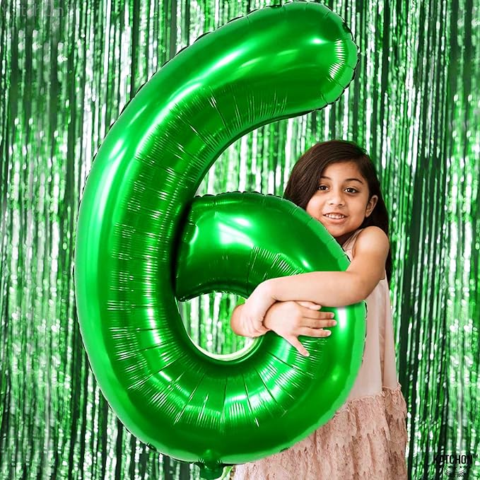 KatchOn, Giant Dark Green Number 6 Balloon - 40 Inch | 6 Birthday Balloon for 6th Birthday Decorations | 6 balloons for Birthday | Six Balloon Number | 6 Year Old balloon for 6 Year Decorations