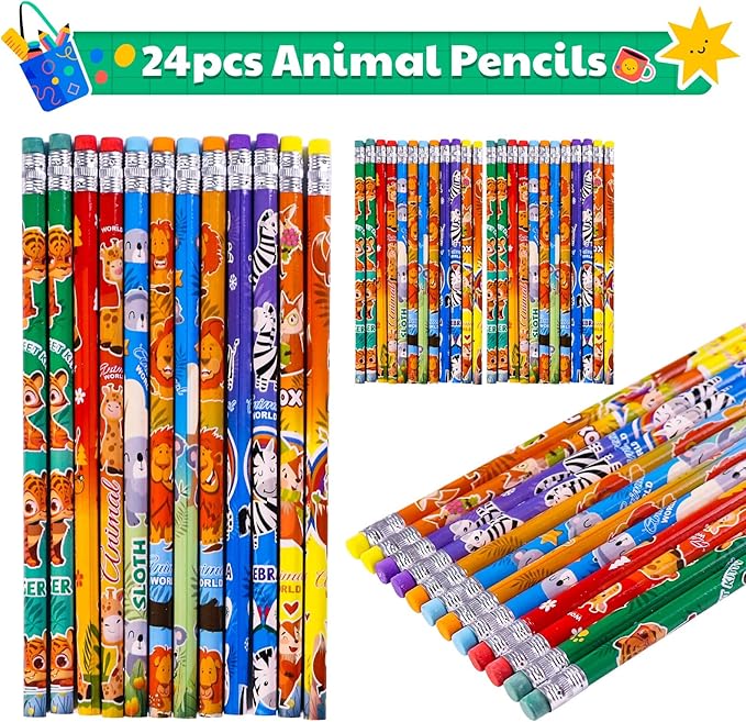 Stationery Party Favors for Kids, 24Pack Stationery Birthday Goodie Bags for Kids, Classroom Gifts for Students, End of Year Student Gifts,Birthday Goodie Bag Stuffers Gifts Rewards Prizes
