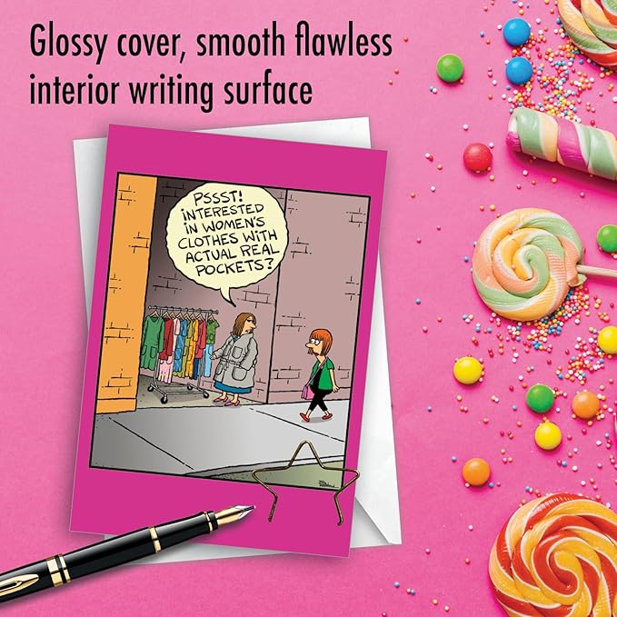 NobleWorks - Funny Birthday Greeting Card with 5 x 7 Inch Envelope (1 Card) Bday Real Pockets C7855BDG