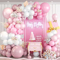 Paready Pink and White Balloon Garland Kit, 120pcs, Balloon Arch, Suitable for Bridal Shower, Valentine's Day, Birthday, Wedding, General Celebration, Unisex Adult, Unisex Children
