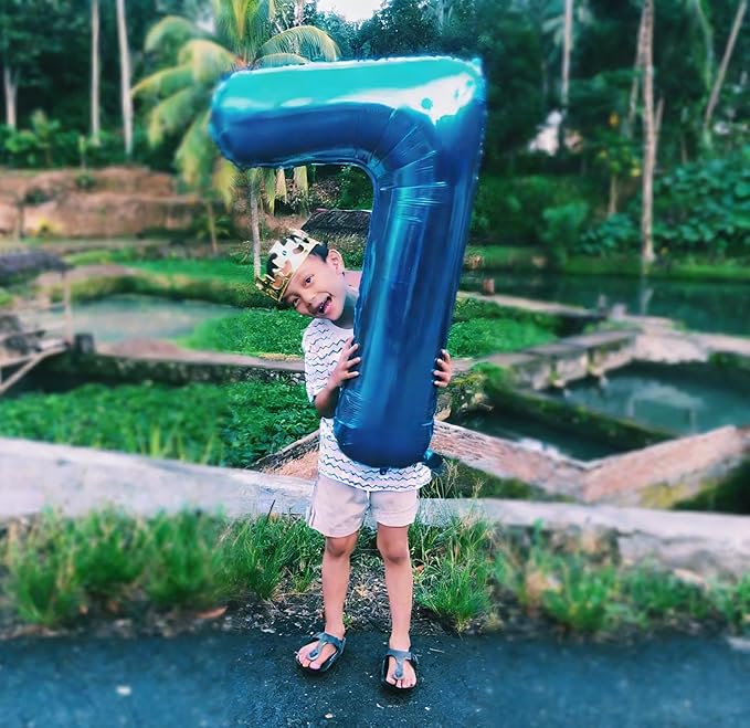 27 Number Balloons, Dark Blue Balloons for Man Woman 27th Birthday Decoration, Foil Number Ballon for 27, 72 Anniversary, Bridal Shower, Graduation, Halloween, Christmas, New Year