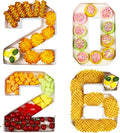 2026 Cardboard Numbers for Charcuterie, 4 Pack, 10.25 inch Fillable 2026 Numbers- Charcuterie Tray for Graduation Parties, Candy Display Box - Cardboard Decor, White