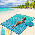 WIWIGO Beach Blanket Waterproof Sandproof Beach Mat 79" X 83"/10'x9'for 2-8 Adults Quick Drying Outdoor Picnic Mat Beach Accessories for Travel, Camping, Hiking