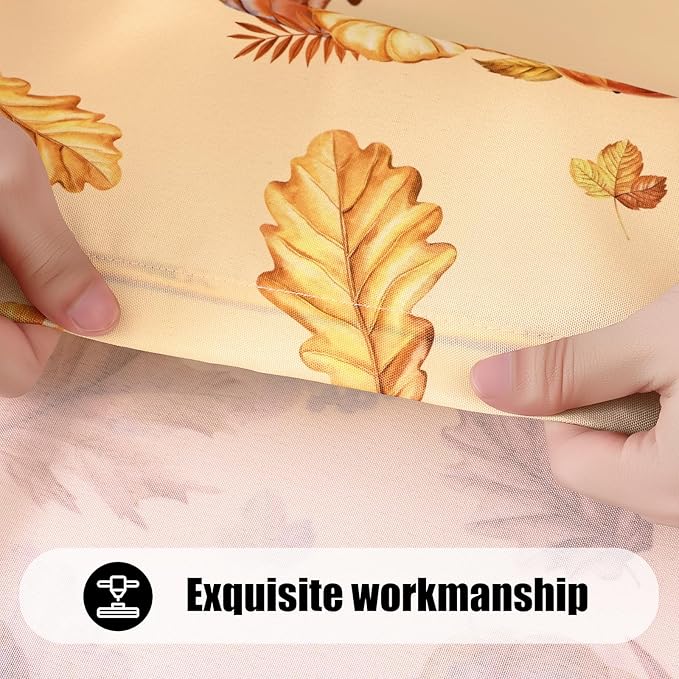 Smiry 2 Pack Rectangle Thanksgiving Table Cloth, Waterproof Elastic Fitted Tablecloths, Washable Polyester Rectangular Patio Table Cover for Autumn Harvest Parties (Pumpkin Sunflower, 30"x72")