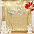 PartyDelight Gold Sequin Backdrop 6x7ft High-Density 3mm Sparkly Photo Background Back Drop Glitter Drape for Wedding, Birthday, and Holiday Party Decorations