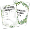 Greenery Eucalyptus Baby Shower Game Cards, Tropical Jungle Gender Reveal Party Supplies, Neutral Design for Boys Girls, 30 Set Gifts for New Parents (Green010)