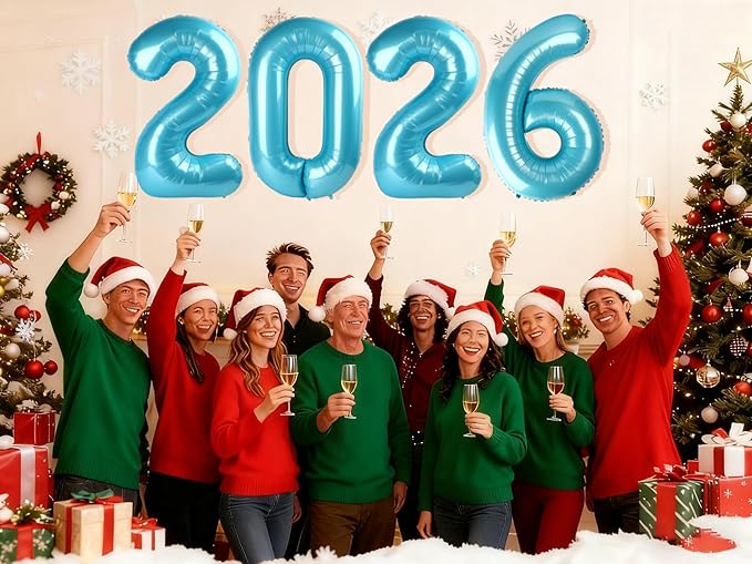40 Inch Pearlescent Blue 2026 Balloon Numbers,2026 Pearlescent Blue New Years Eve Party Supplies,2026 Balloons Decorations for Happy New Year,Graduation Parties
