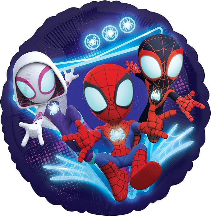 Spidey and Friends 3rd Birthday Party Supplies 7pc Foil Balloon Bouquet Decorations