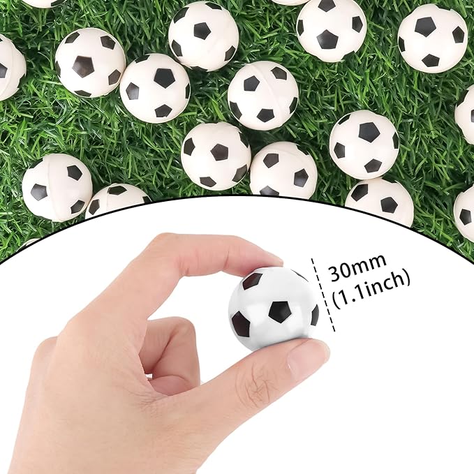 24 Pcs Soccer Bouncy Balls for Kids, 32mm Rubber Bounce Sport Balls Bulk for Party Favors, Goodie Bag Fillers, Easter Gift Bag Stuffers, Basket Stuffers, Classroom Prizes, Carnival Party Supplies